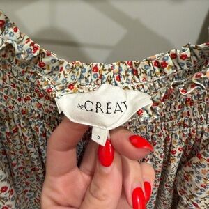 THE GREAT. Multicolor Floral Smocked dress